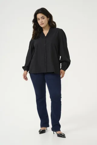 Langarm-Bluse Regular fit Black