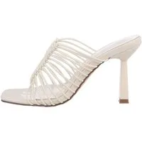 Ital-Design Damen Mules Freizeit Pantolette Pfennig-/Stilettoabsatz Sandalen & Sandaletten in Creme