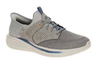 Skechers 210889 GRY SLADE CASTER Herren Slipper grau HANDS FREE Fu?bettFlexibel