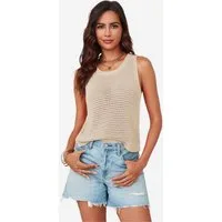 Imily Bela Tanktop Damen Gehäkeltes ärmelloses Crop-Shirt (Packung, 1-tlg., 1per-Pack) Gehäkelt