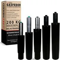 MYNEEED Bürostuhl Gasdruckfeder - Gasdruckdämpfer für Drehstuhl, Chefsessel, Hocker, Belastbarkeit bis 200kg
