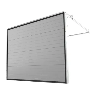 Garagentor Weißaluminium RAL 9006, Sektionaltor Typ Basic, 2000 x 1900 mm, Woodgrain, Kleinsicke, ohne Antrieb, individuell konfigurieren