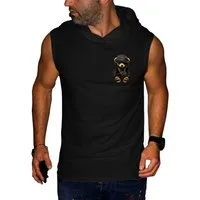 RMK Tanktop Herren Tanktop Muskelshirt Gym Ärmellos Shirt mit Teddybär Druck aus Baumwolle