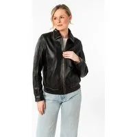 Mauritius Lederjacke MWBjanka mit elastischem Bund, Leo-Innenfutter