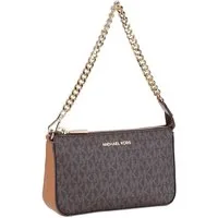 MICHAEL KORS Handtasche Jet Set Medium Chain Pouchette Lux MK Signature, Abendtaschen