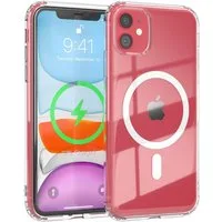 EAZY CASE Handyhülle Transparente Hülle mit MagSafe für iPhone 11 6,1 Zoll, Back Cover, Bumper Case, Handy Schutzhülle Kameraschutz, Durchsichtig