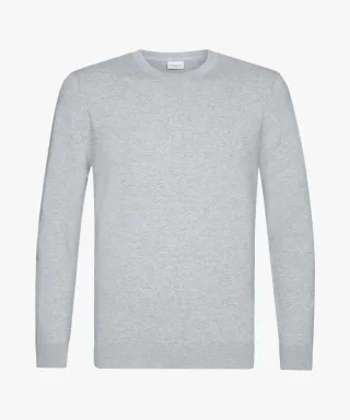 Profuomo - Grauer Luxury-Basic-Rundhals hellgrau - Gr. - XL