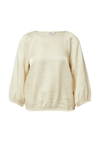 s.Oliver Red Label - Glänzende Bluse im O-Shape beige - Gr. - 34