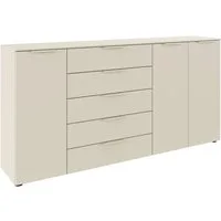 rauch Schubkastenkommode Kommode Türkommode Sideboard Kombikommode FLIPP (Breite 200 cm mit 4 Einlegeböden), 3-türig mit 5 Schubladen und Soft-Close-Funktion