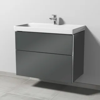 Sanipa 3way Waschtischunterbau zu Villeroy & Boch Avento Waschtisch mit 2 Auszügen, Anthrazit-Glanz BS62379