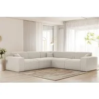 Fun Möbel Ecksofa Designersofa FUN PEREZ PREMIUM Universal in Stoff Sven, Rundumbezug, inkl. 3 x Zierkissen