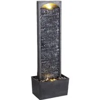 Teamson Home Gartenbrunnen Gartenbrunnen mit LED aus Polyresin schwarz H98 cm