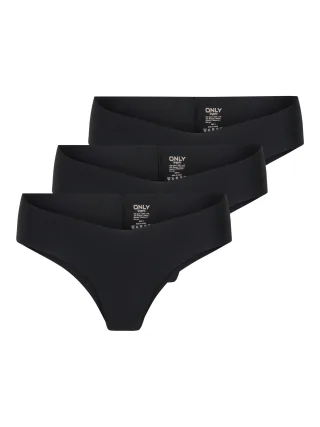 ONLY - ONLTRACY V CUT CHEEKY BRIEF 3PK ACC Black - Gr. - M