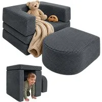 relaxdays Kindersitzgruppe 4-tlg. Kindersessel modular, (4-tlg), Anthrazit