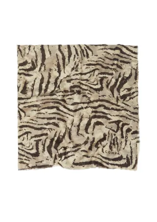 comma - Tuch mit Animal-Print beige/braun - Gr. - ONE SIZE
