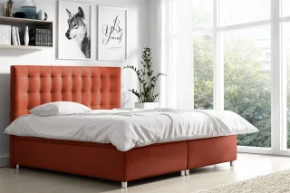Boxspringbett Schlafzimmerbett ENZO Polyesterstoff Terra.. 180x200cm