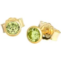 NKlaus Paar Ohrstecker Paar Ohrstecker Echt Peridot Gelbgold 333 8 Karat (1 Paar - 2 Stück)