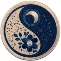 Mono-Quick Aufnäher Bügelbild, Aufbügler, Applikationen, Patches, Flicken, zum aufbügeln, PES, Mond und Blume - Größe: 0 x 0 cm
