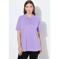 Ulla Popken Poloshirt Poloshirt längere Knopfleiste Polokragen Halbarm