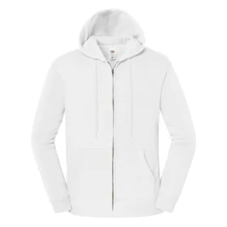Fruit of the Loom - "Iconic Premium" Sweatjacke für Herren, mit Kapuze (Weiß)