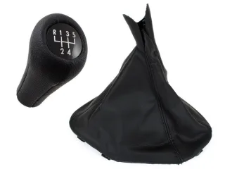 Schaltknauf Knauf + Schaltmanschette in Schwarz 5-Gang für BMW 5er E39 1995-2004