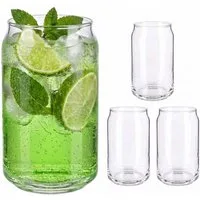 relaxdays Longdrinkglas Longdrinkgläser 4er Set Dosenform, Glas