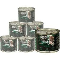 Dehner Wild Nature Auwald Adult Hirsch / Truthahn, 6 x 200/400 g Dose Hirsch, Nassfutter für: Katze, Nassfutter für ausgewachsene Katzen, glutenfrei