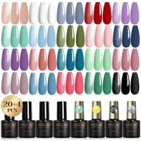POPOLIC Nagellack-Set UV Nagellack Set, 24 Stück Gel Nagellack mit Unterlack, 1-tlg., Gellack Shellac Nagellack UV Gel Set für Nagel Design