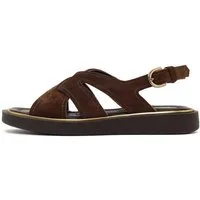 Derimod Sandalen aus Veloursleder Sandale Echtes Leder, Weiches Futter, TPU-Laufsohle, Knöchelschnalle