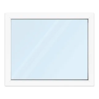 Fenster 110x90 cm, Kunststoff Profil aluplast IDEAL® 4000, Weiß, 1100x900 mm, einteilig festverglast, 2-fach Verglasung, individuell konfigurieren