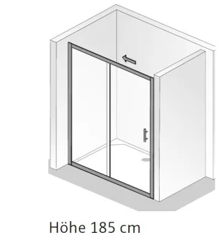 HSK Favorit Gleittür, 2-teilig, mit Bodenprofil 1351xx