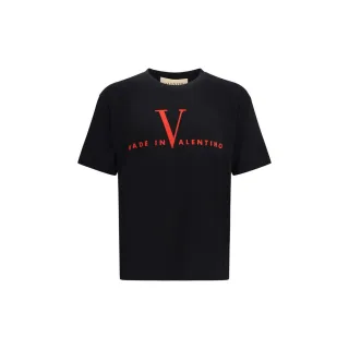 Valentino Schwarzes Baumwoll-T-Shirt