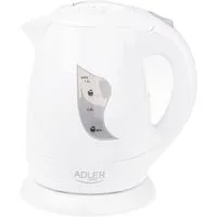 Adler Wasserkocher AD 08w, 1 l, 850,00 W, kabellos, mit Abschaltautomatik, für Reisen, Weiß