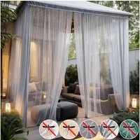 Lapalife Gardine Durchsichtige Outdoor-Vorhänge, 1 Tafel, 5 Farben, Mücke,Stangentasche, DIY Auf Maß zuschneiden, Atmungsaktiv für Terrasse, Pool, Lanai