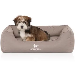 Knuffelwuff Orthopädisches Wasserabweisendes Hundebett Leon aus Velours mit Handwebcharakter