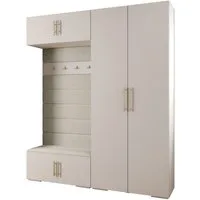 ABIKS MÖBEL Kompaktgarderobe INOVA 3 SATZ 18 Möbelset, Garderobe mit Kleiderstange und Regalen