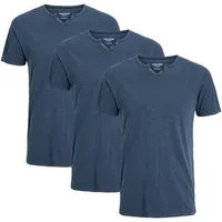 Jack & Jones T-Shirt 3er Pack Split (Spar-Set, 3-tlg) T-Shirt - Baumwolle - Atmungsaktiv - Aus hochwertigem Slub-Gewebe
