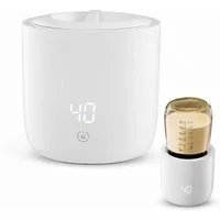 Tekoo Babyflaschenwärmer Tragbarer Flaschenwärmer Baby Akku 5000mAh, Kabellos, 4 Temp-Stufen, Kabellos, 4 Temperaturstufen, IPX6 Wasserdicht, 60W Schnellheizung