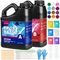 Bundviel Epoxidharz Epoxidharz Mit Härter Set, 256/64OZ Epoxidharz Set Anfänger,1:1 Ratio