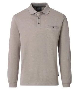 CASAMODA - Polo-Shirt Langarm beige - Gr. - XL