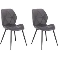 SVITA Esszimmerstuhl JAMIE (Set, 2 St), 2er Set, Küchenstühle, Kunstleder, Grau