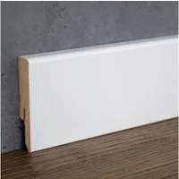PROVISTON Sockelleiste MDF, 12 x 58 x 2400 mm, Weiß, Fußleiste, MDF foliert