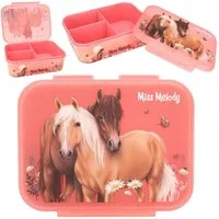 Depesche Lunchbox Pferde Miss Melody Brotdose mit Unterteilung 3 Fächer Brotbox, Kunststoff, Brotbüchse