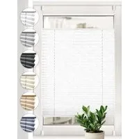 Sonello Plissee crush Klemmfix ohne Bohren, blickdicht, Klemmfix, verspannt, 30cm x 100cm Weiß Faltrollo, Easyfix, Blickdicht, Lichtschutz Sonnenschutzrollo verspannt, Jalousie Rollo für Fenster & Tür, einfache Montage, in verschiedenen Farben und Gr