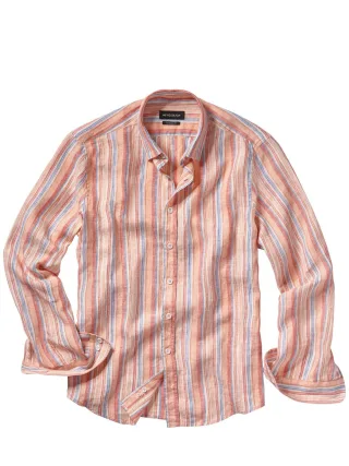 Mey & Edlich Herren Cala Benirras-Hemd Rosa 100 % Leinen