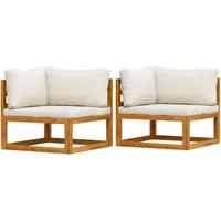 vidaXL Sofaelement Modulare Ecksofas 2 Stk. mit Auflagen Cremeweiß (1 St)