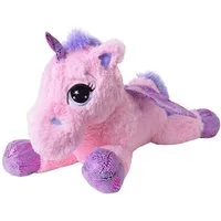 TE-Trend Kuscheltier Einhorn 60 cm Plüschtier Unicorn Stofftier pink, mit lila Glitzerelementen