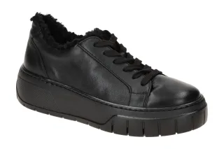 Gabor 73.221.27 Damen Halbschuhe Sneaker Plateau Schwarz - Lammnappa XL-Extra...
