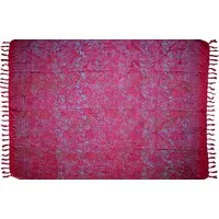Wogeka Sarong blickdichter Sarong rosa pink als Strandtuch Strandkleid Wickelrock