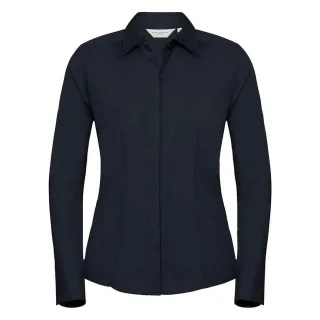 Russell Collection - Formelles Hemd für Damen Langärmlig (Dunkelblau)